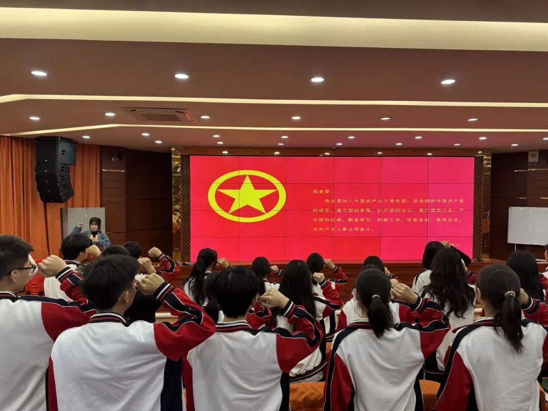 新团员在团旗下庄严宣誓