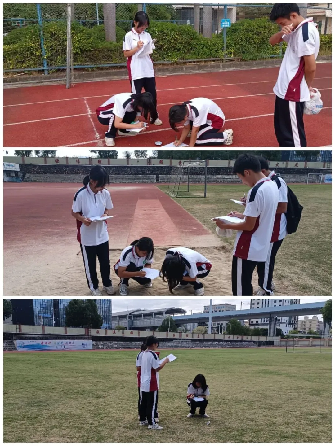 学生们在地理课上学习地貌模型