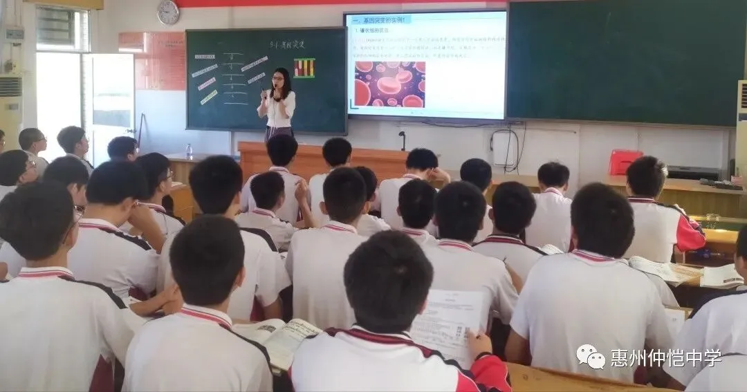 刘教明老师和缪金玲老师在进行“同课异构”教学研讨会授课