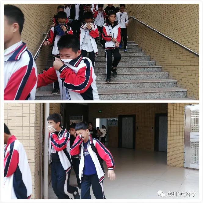 学生们迅速而有序地撤离教学楼